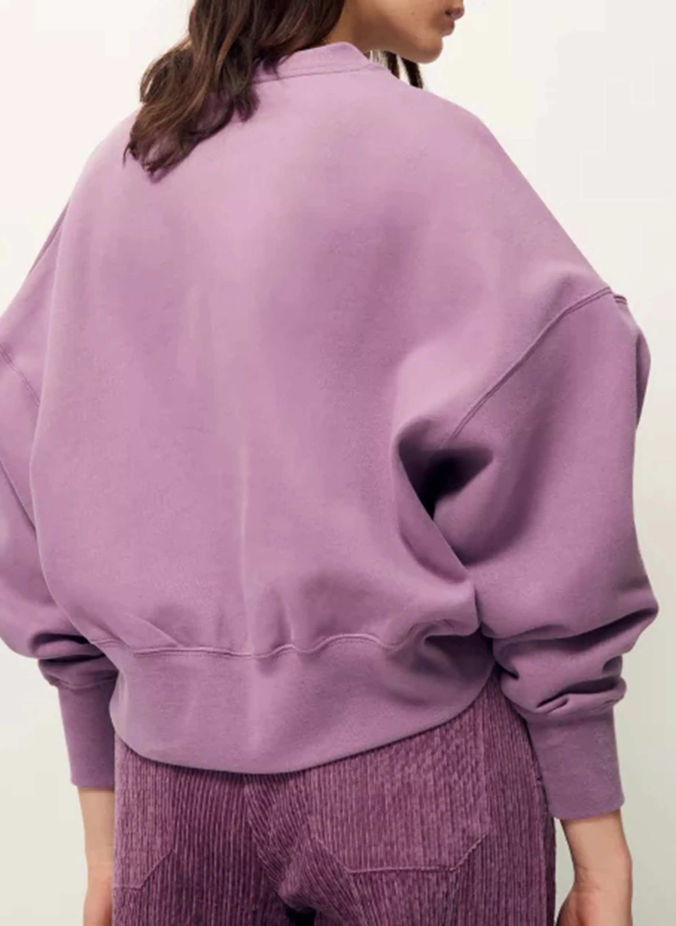 ISI - Sudadera corta oversize de algodón en violeta