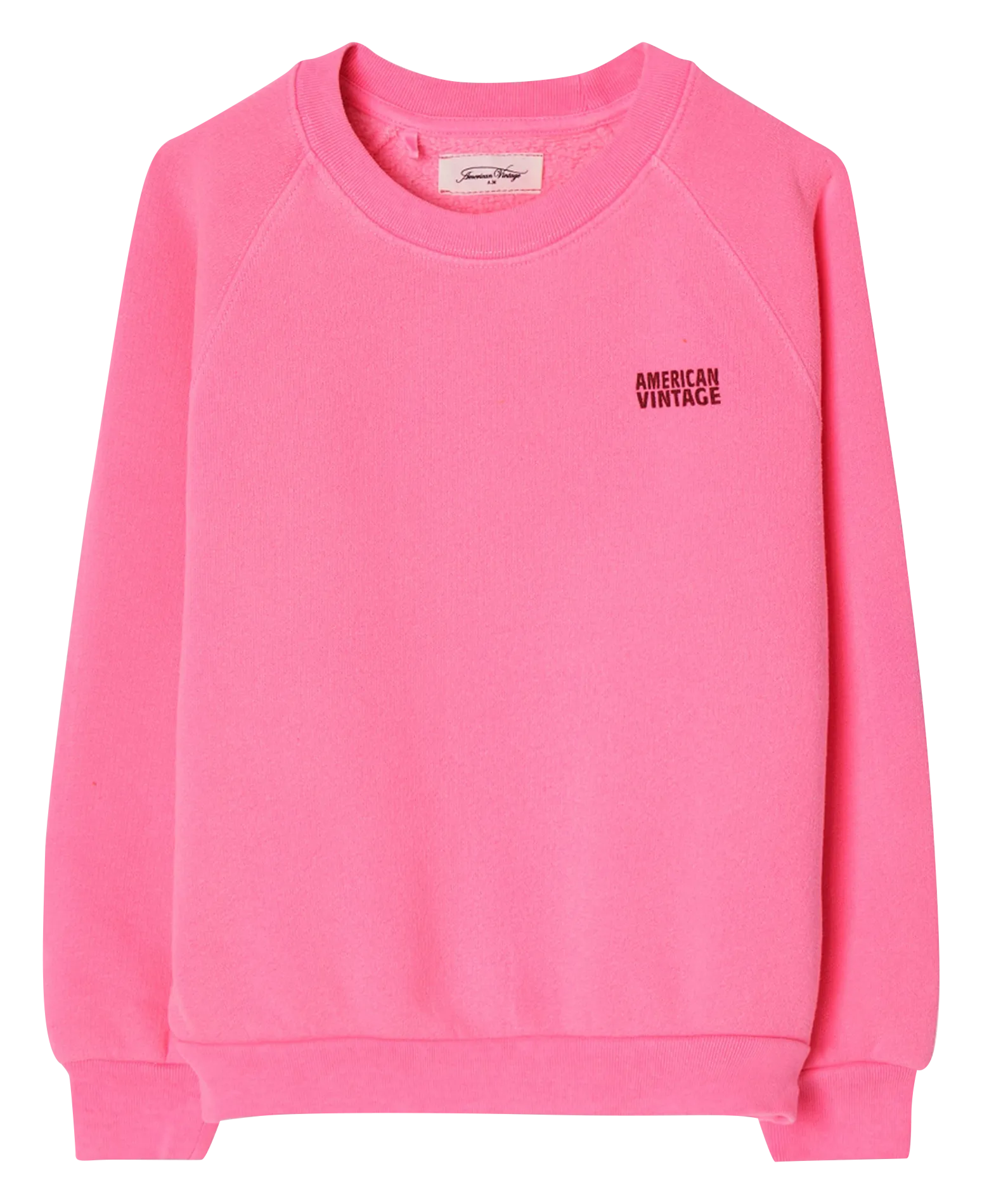 IZUBIRD - Sudadera de mezcla de algodón con cuello redondo en rosa