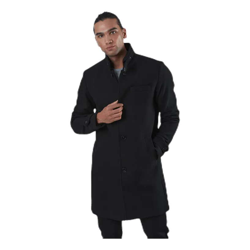 Jack & Jones Melton Wool Coat Black