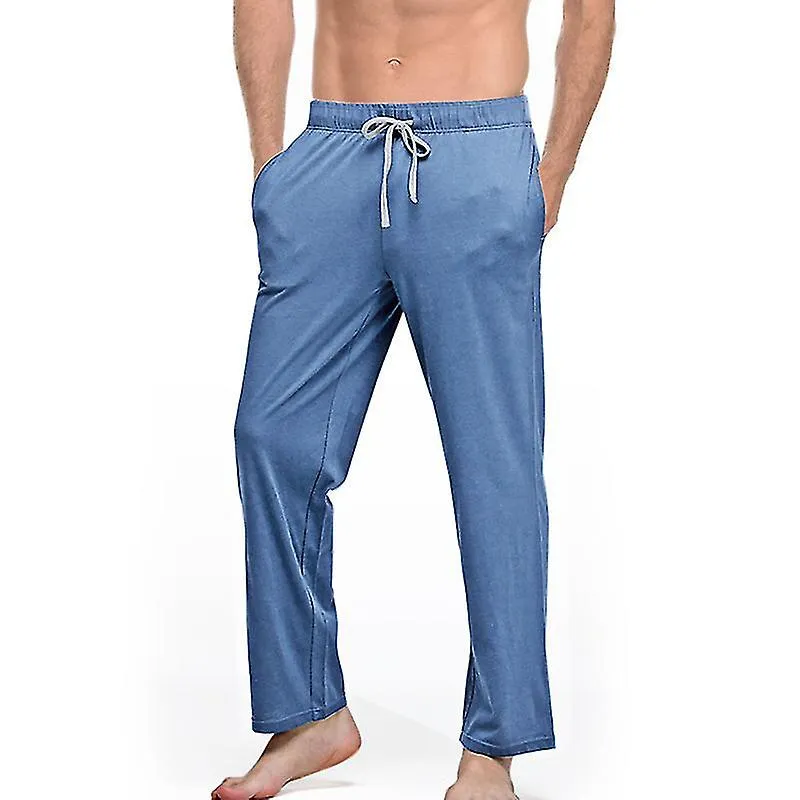 Men's Cotton Pajama Breathable Solid Homewear Lounge Pants