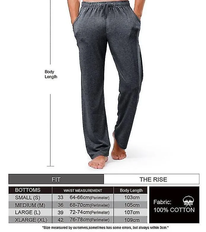 Men's Cotton Pajama Breathable Solid Homewear Lounge Pants