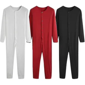 Men"s One Piece Long Johns Night Pajama Jsir