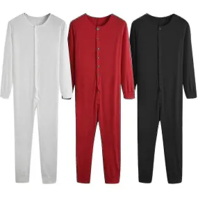 Men"s One Piece Long Johns Night Pajama-xdd