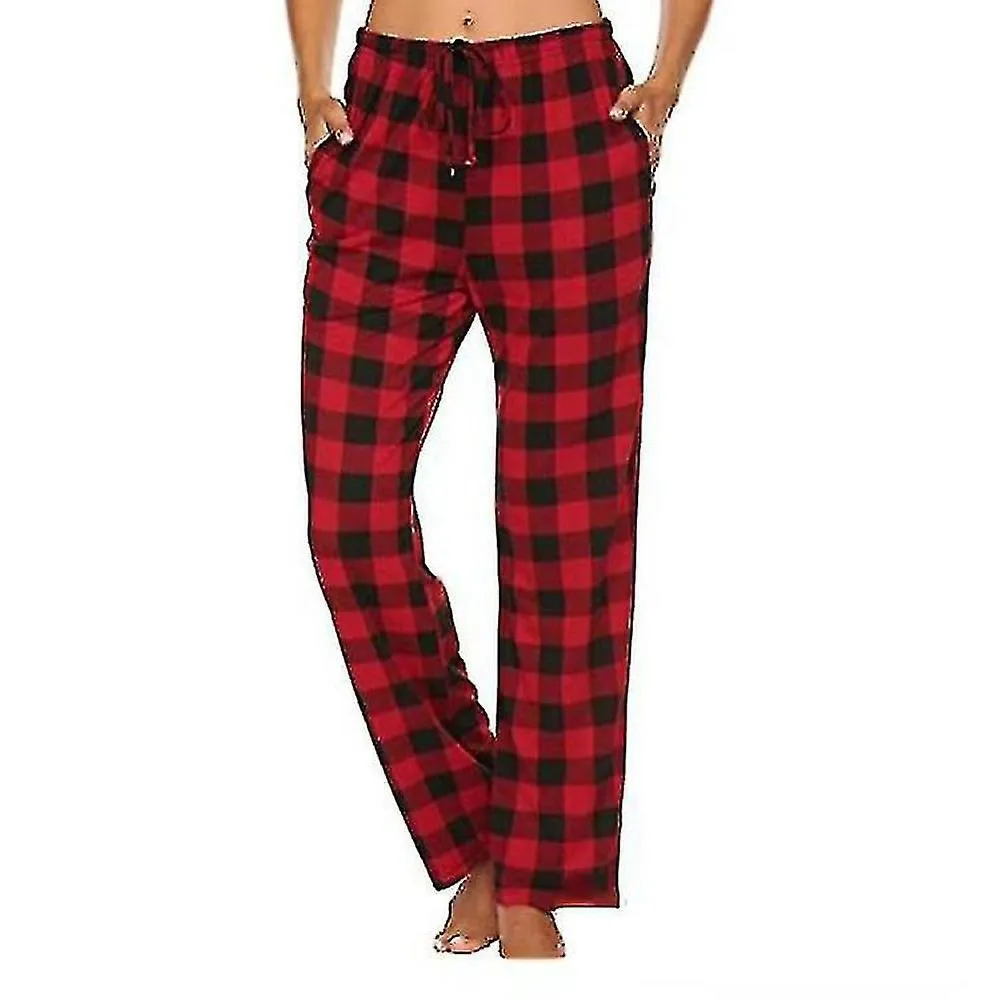 Mens Pajama Pants With Pockets, Mens Soft Flannel Plaid Pajama Sleep Pants