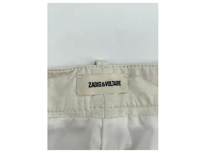 Pantalón ZADIG & VOLTAIRE T.fr 34 Cuero Blanco 