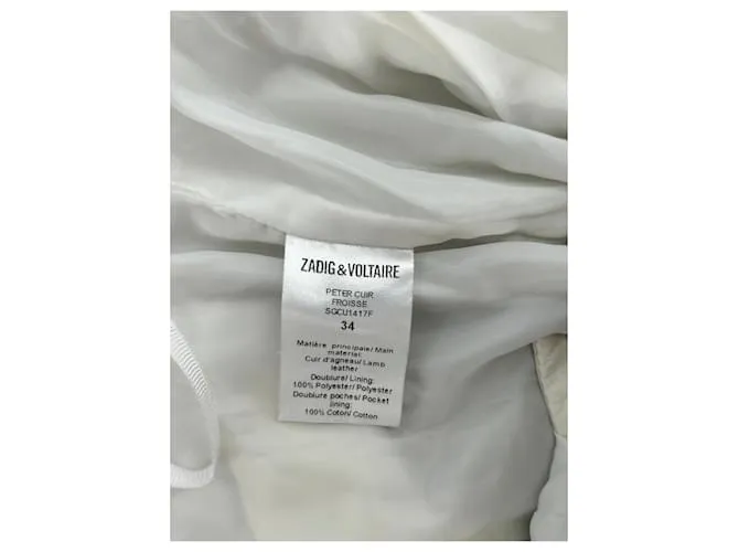 Pantalón ZADIG & VOLTAIRE T.fr 34 Cuero Blanco 