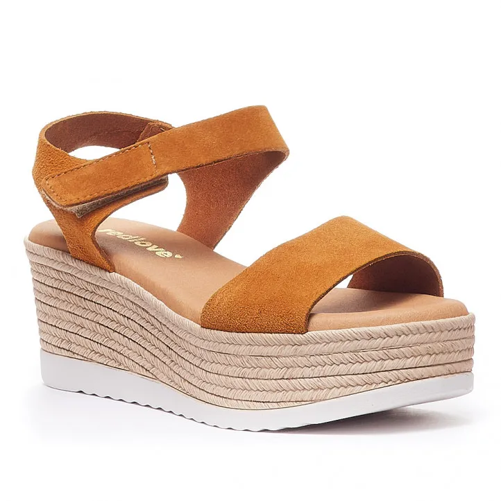 Sandalias cuña Redlove dennise marrones con plataforma