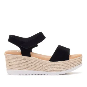 Sandalias cuña Redlove dennise negras con plataforma