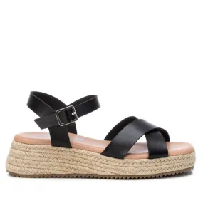 Sandalias cuña Refresh 079179 negra con tira delantera cruzada