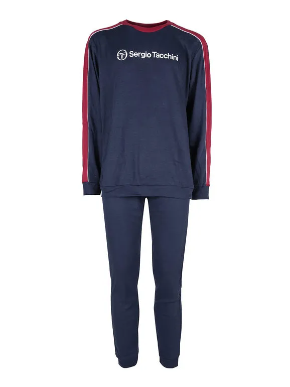 Sergio Tacchini Pijama de hombre de algodón interlock con cuello redondo