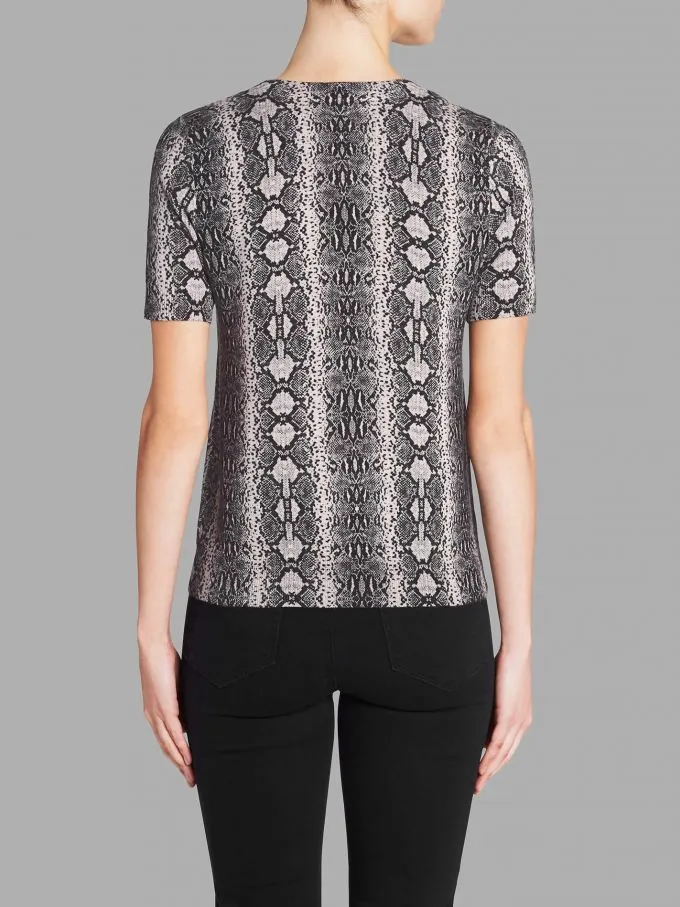 Short Sleeved Snake Print Pullover