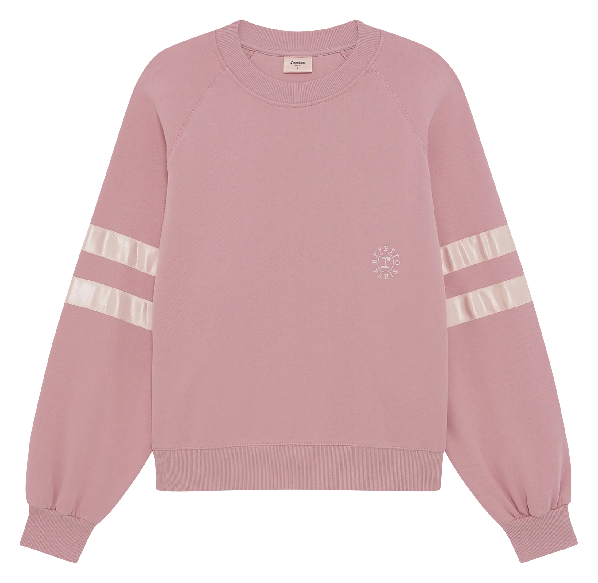 Sudadera de mezcla de algodón con cuello de cremallera en rosa