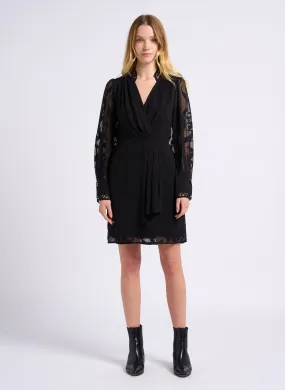 SUNCOO CHARLY - Vestido corto cuello en V en negro