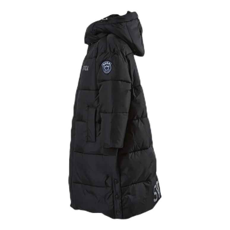 Svea Long Puffer Coat Junior Black