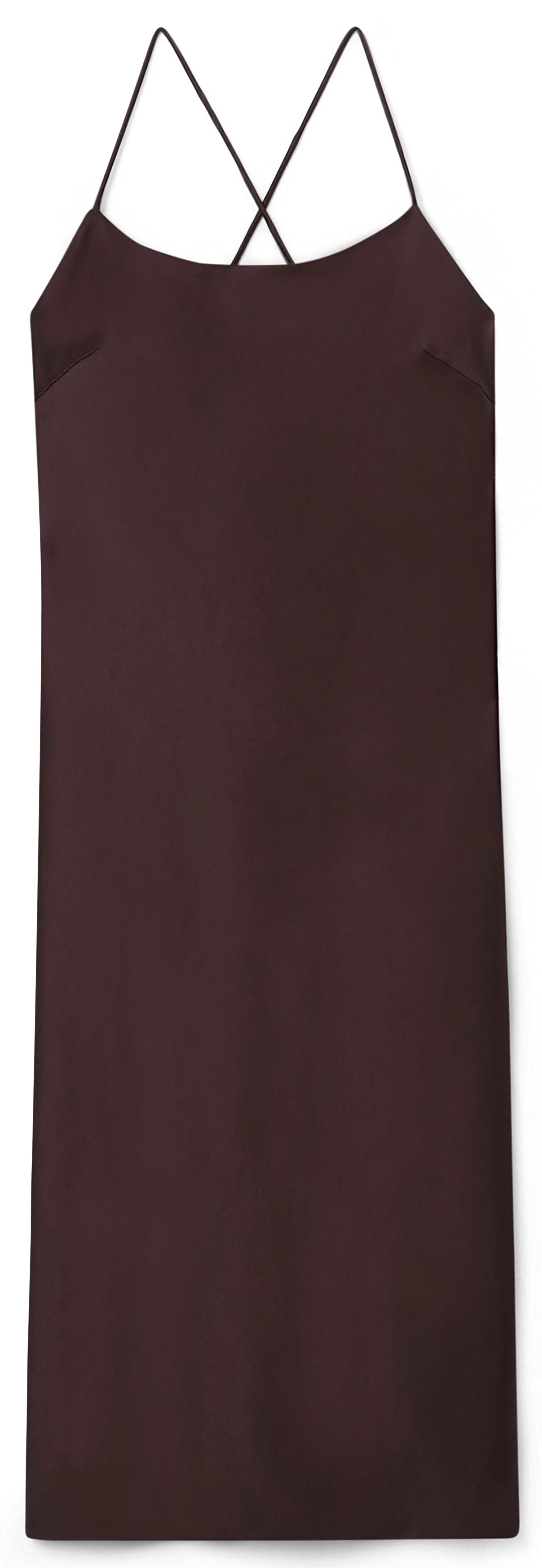 TARA JARMON REANE - Vestido midi efecto satinado en marron