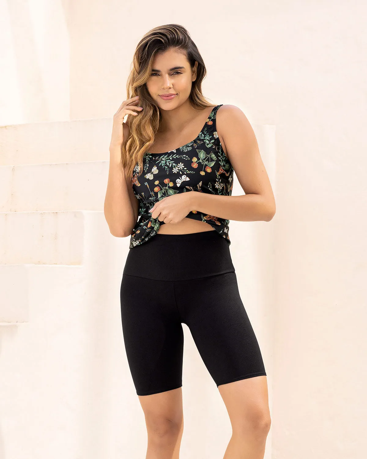 Traje de bao tankini camiseta + short largo BIO-PET