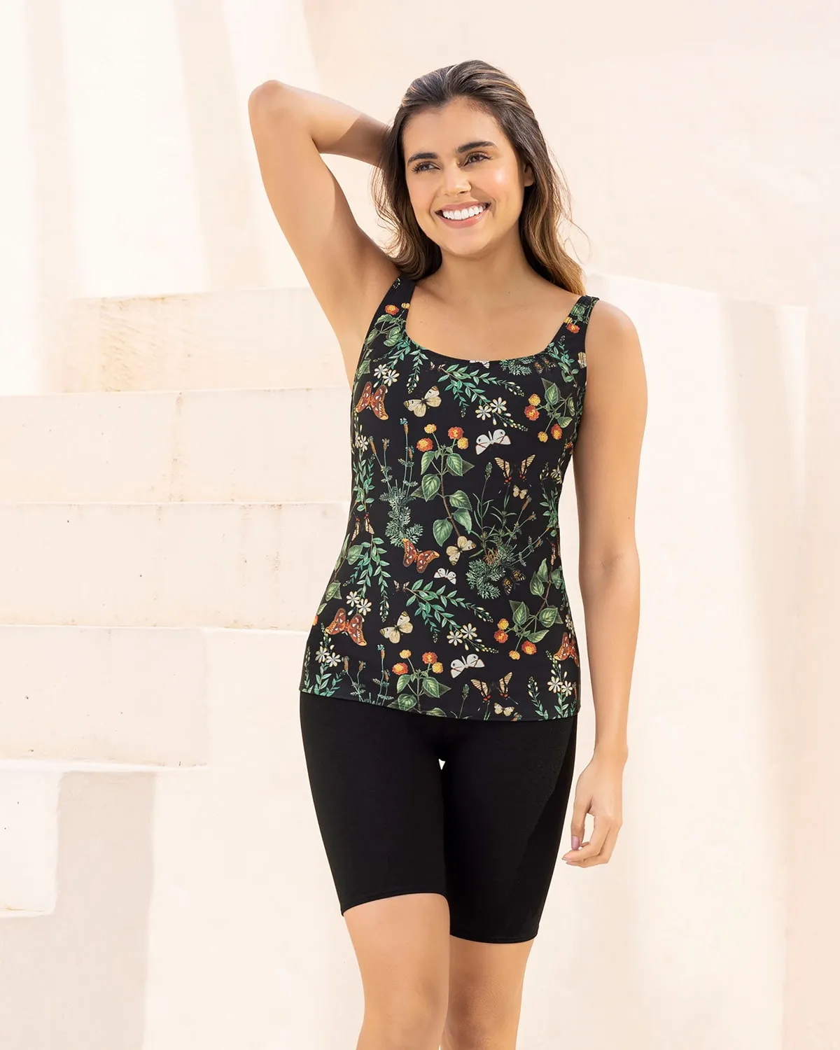 Traje de bao tankini camiseta + short largo BIO-PET