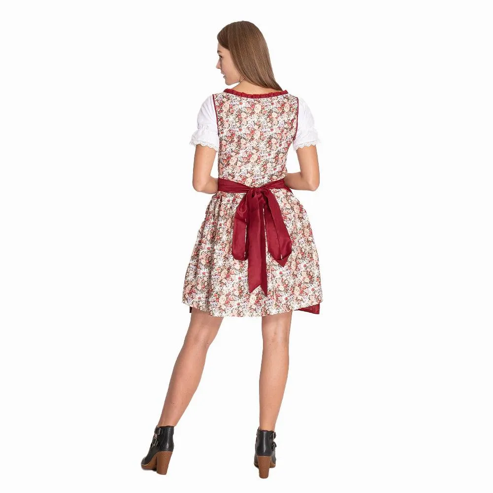 Traje tradicional tirolés Mujer Oktoberfest MIESEPETER® rojo vino