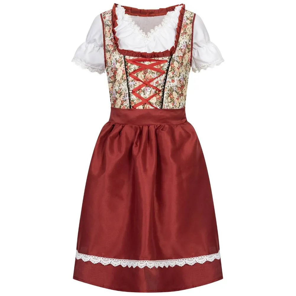 Traje tradicional tirolés Mujer Oktoberfest MIESEPETER® rojo vino