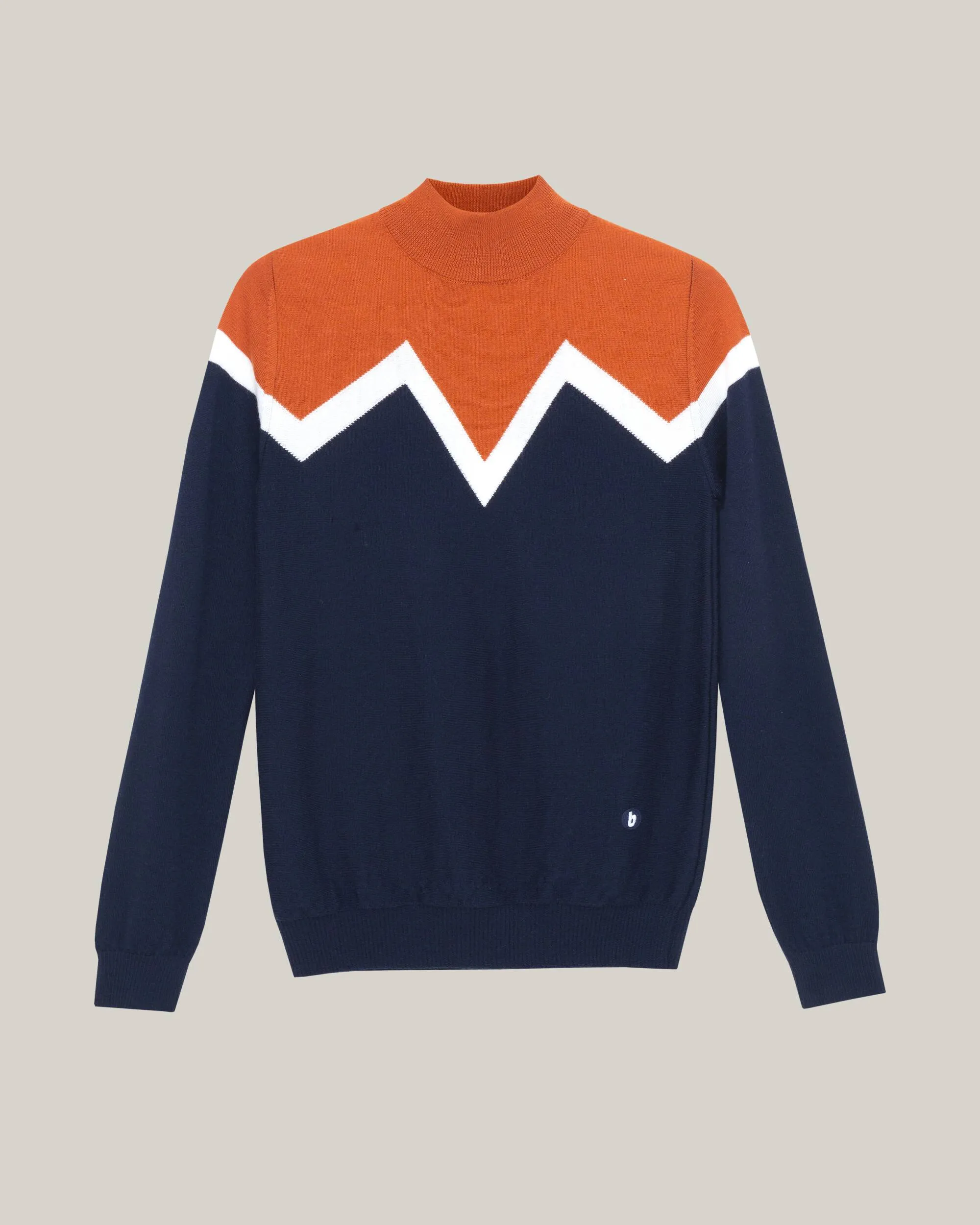 Winter Peak Pullover Orange Neck