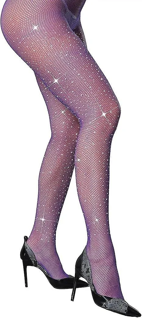 Women's Sparkle Rhinestone Fishnets, Sexy Sparkly Glitter Party Concert Outfit Fishnet Stockings