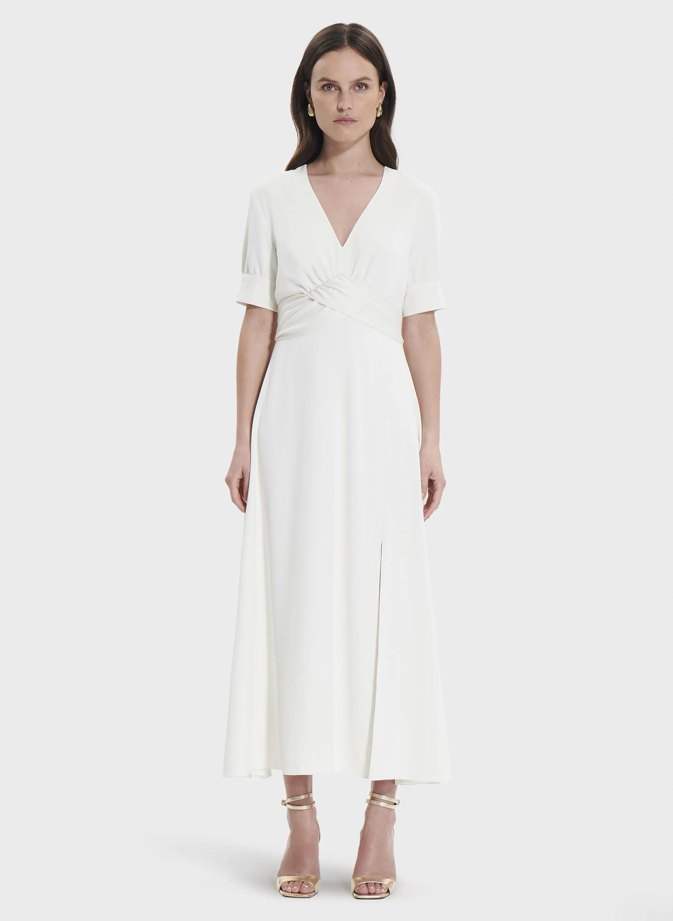 ZAPA ROSEAU - Vestido midi ajustado en blanco