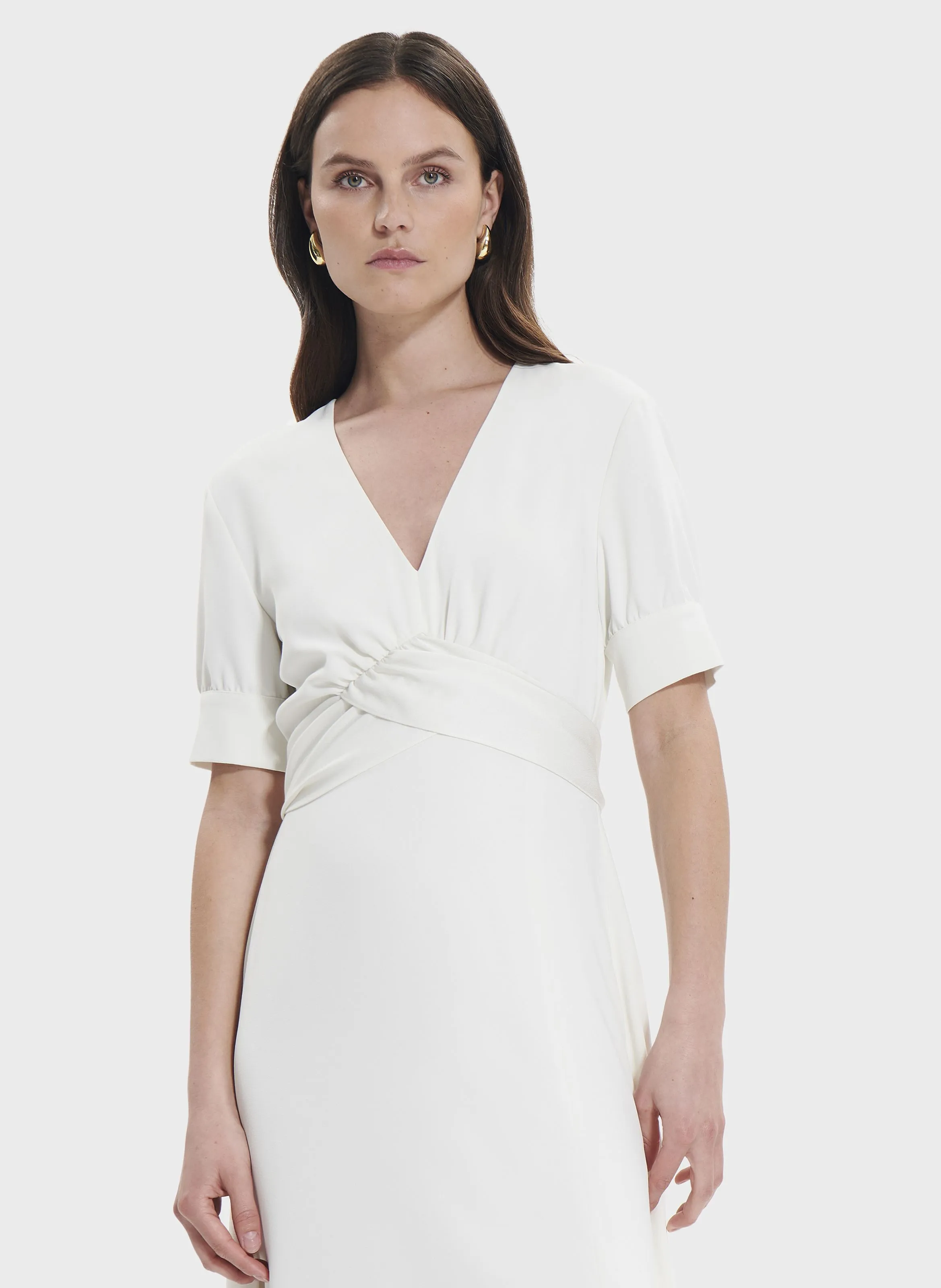 ZAPA ROSEAU - Vestido midi ajustado en blanco